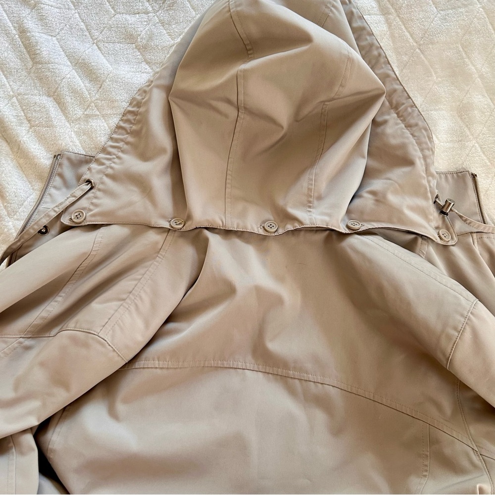 Vintage Y2K Liz Claiborne Beige Jacket Coat Detachable Hood Size Large - Picture 16 of 16